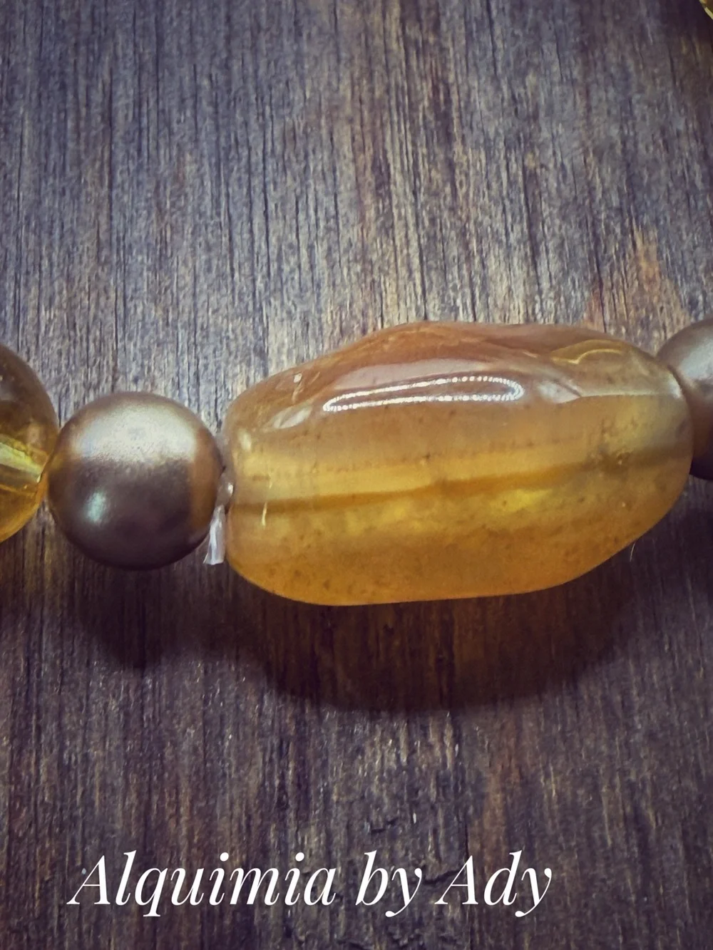 Citrine  summer beaded bracelet + eclectic